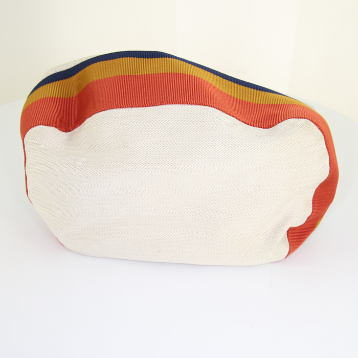 Hermès backpack in beige canvas - Detail D4