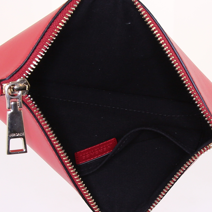 Borsa a tracolla Versace Palazzo Empire in pelle rossa - Detail D2