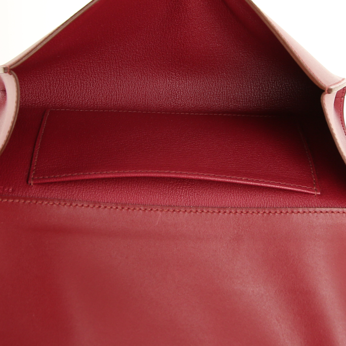 Hermes Médor pouch in red box leather - Detail D2
