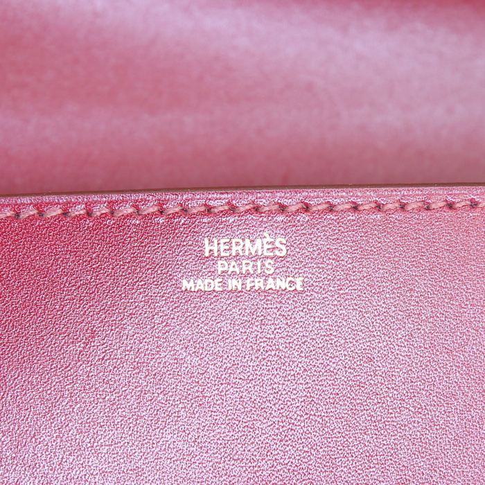 Hermes Médor pouch in red box leather - Detail D3