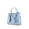 Prada Double small model shoulder bag in light blue leather saffiano - 00pp thumbnail