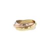 Cartier Trinity medium model ring in 3 golds and diamonds, size 52 - 00pp thumbnail