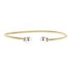 Open David Yurman Solaris bracelet in yellow gold,  diamonds and pearls - 00pp thumbnail