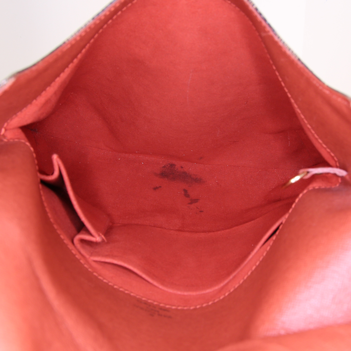 Louis Vuitton Musette shoulder bag in brown damier canvas and brown leather - Detail D2