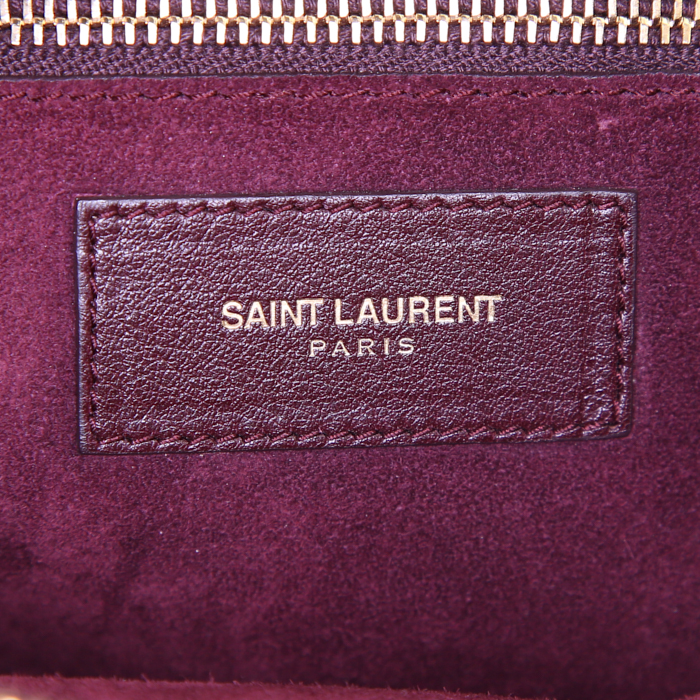Saint Laurent Sac de jour handbag in burgundy leather - Detail D4