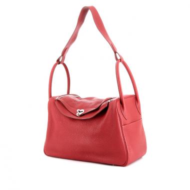 Bolso de mano Hermes Lindy 34 cm en cuero togo rojo