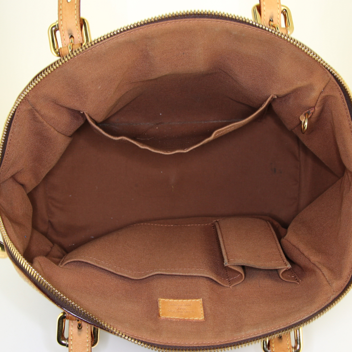 Bolso de mano Louis Vuitton Tivoli modelo pequeño en lona Monogram y cuero natural - Detail D2