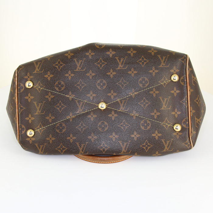 Louis Vuitton Tivoli small model handbag in monogram canvas and natural leather - Detail D4