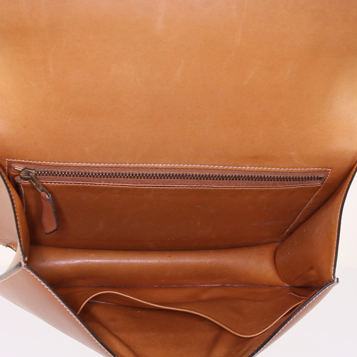 Bolso de mano Hermes Constance en cuero box color oro - Detail D3