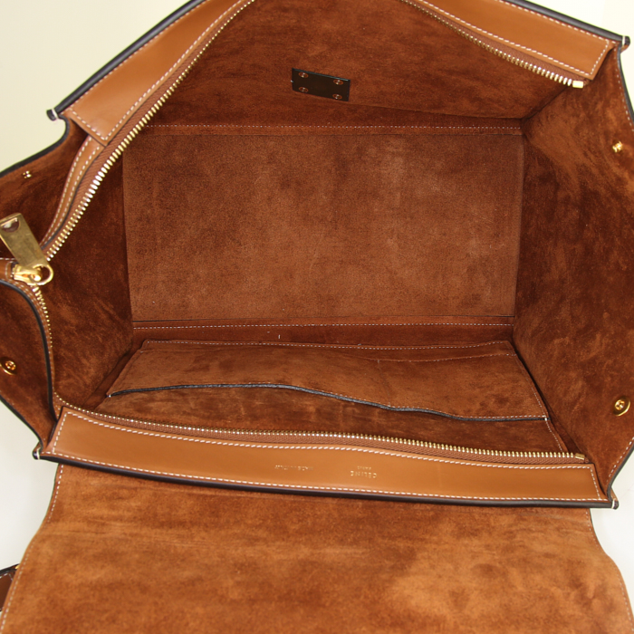 Borsa Celine Trapeze modello medio in pelle marrone - Detail D3
