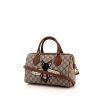 Gucci Boston handbag in beige monogram canvas and brown leather - 00pp thumbnail