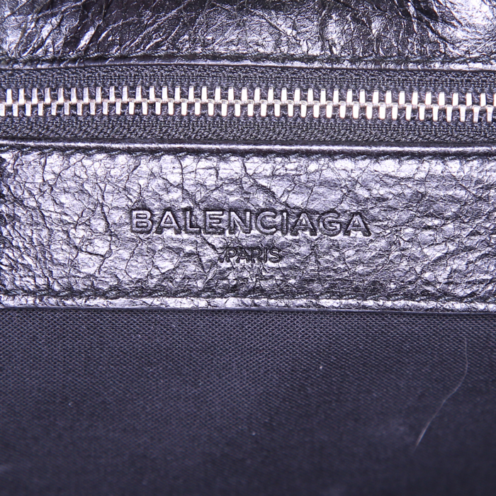 Bolso bandolera Balenciaga Metallic Edge City S en cuero negro - Detail D4