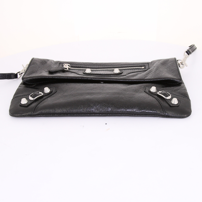 Balenciaga Metallic Edge City S shoulder bag in black leather - Detail D5