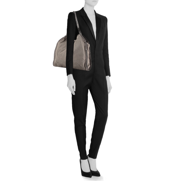 Sac à main Stella McCartney en toile grise - Detail D1