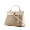 Hermes Kelly 32 cm handbag in beige canvas and off-white leather - 00pp thumbnail