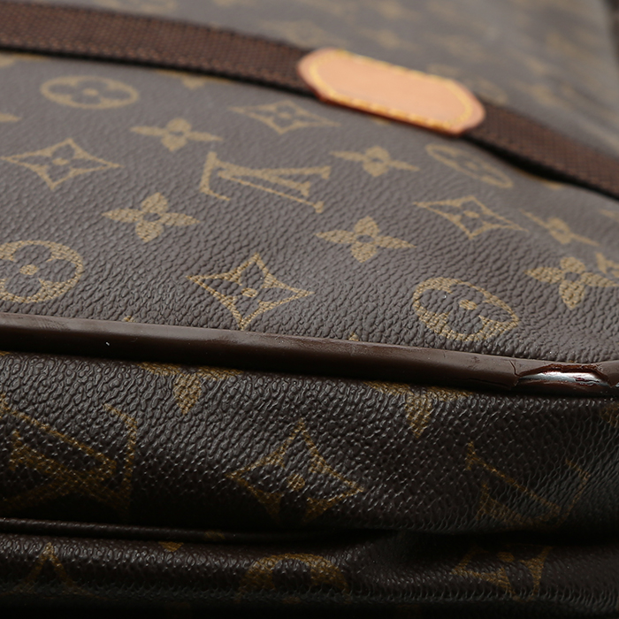 Valise Louis Vuitton Satellite en toile monogram et cuir naturel - Detail D1