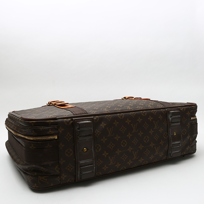 Valise Louis Vuitton Satellite en toile monogram et cuir naturel - Detail D4