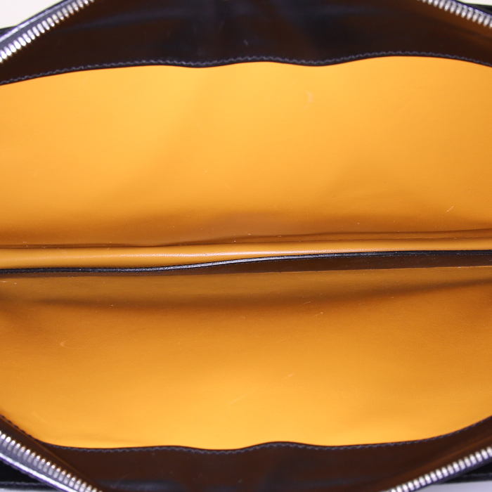 Porte-documents Goyard Chypre en toile monogram noire et cuir noir - Detail D2