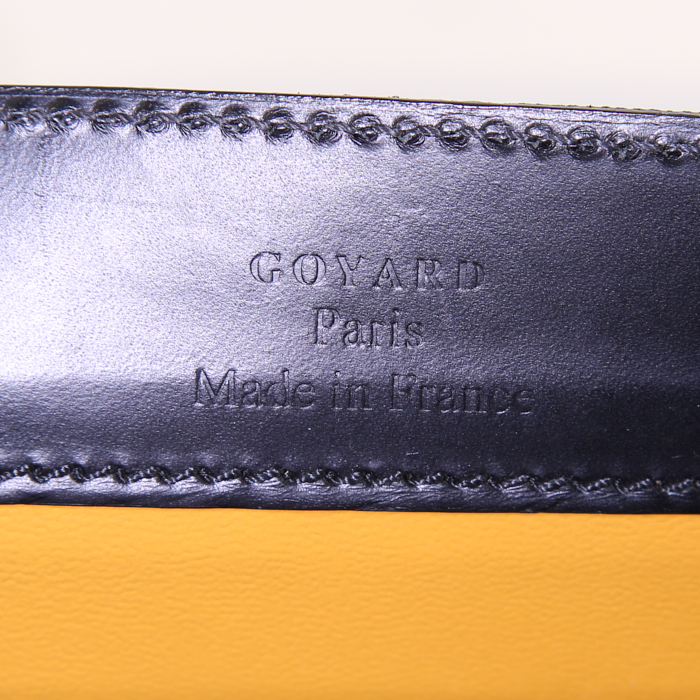 Porte-documents Goyard Chypre en toile monogram noire et cuir noir - Detail D3