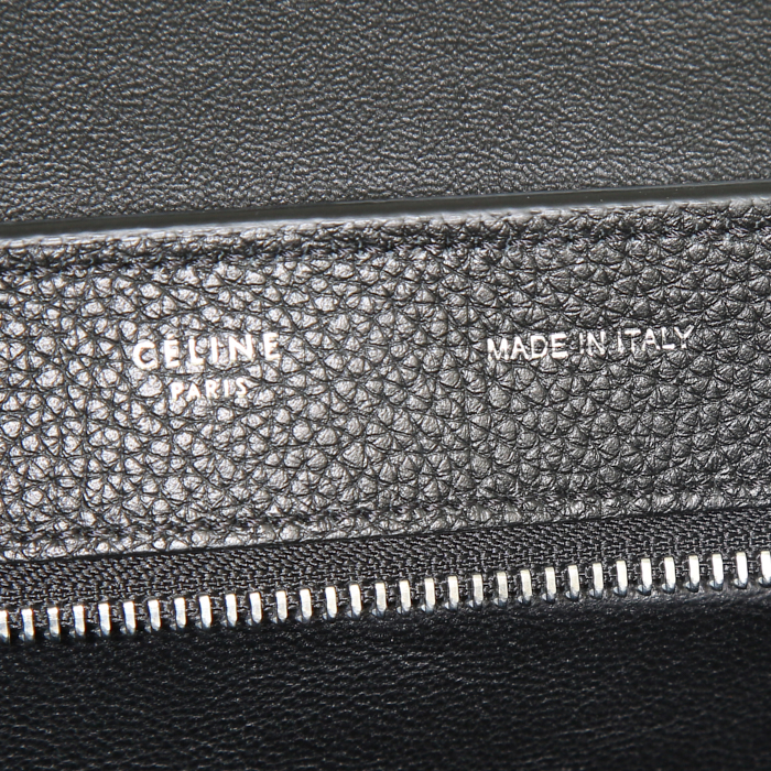 Borsa Celine Trapeze modello medio in pelle martellata nera e camoscio nero - Detail D4