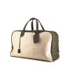 Hermes Victoria travel bag in olive green togo leather and beige canvas - 00pp thumbnail