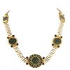 Vintage 1990's necklace in yellow gold,  garnet and bronze - 00pp thumbnail