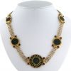 Vintage 1990's necklace in yellow gold,  garnet and bronze - 360 thumbnail