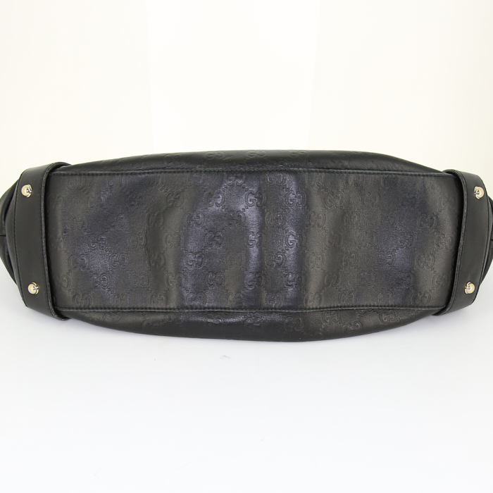 Shopping bag Gucci Pelham in pelle monogram nera - Detail D4