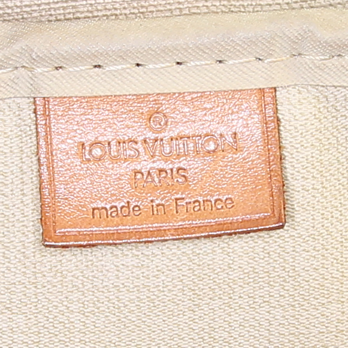 Bolso de mano Louis Vuitton Deauville en lona Monogram marrón y cuero natural - Detail D3