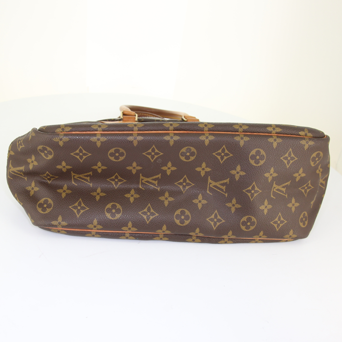 Sac à main Louis Vuitton Deauville en toile monogram marron et cuir naturel - Detail D4