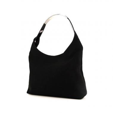 Bolso de mano Gucci Gucci Vintage en lona negra y cuero esmaltado negro