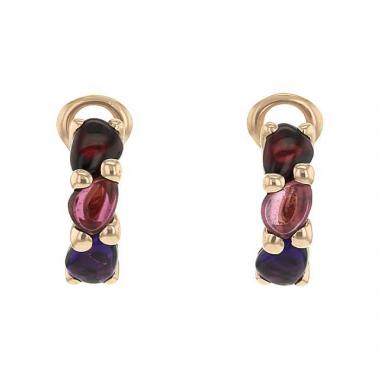 Pendientes Pomellato Sassi en oro rosa y piedras de colores