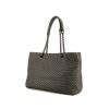 Bottega Veneta Fourre-tout shopping bag in grey braided leather - 00pp thumbnail