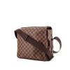 Louis Vuitton Naviglio shoulder bag in ebene damier canvas and brown leather - 00pp thumbnail