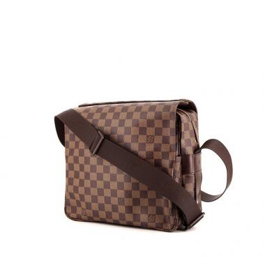 Borsa a tracolla Louis Vuitton Naviglio in tela a scacchi ebana e pelle marrone
