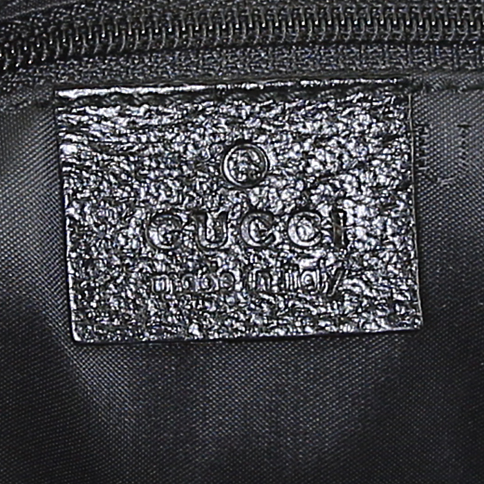 Sac à main Gucci Jackie en toile orange et cuir noir - Detail D3