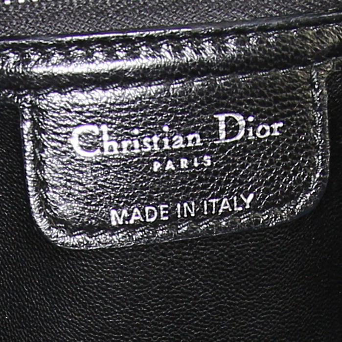 Bolso Cabás Dior en cuero negro y charol negro - Detail D3