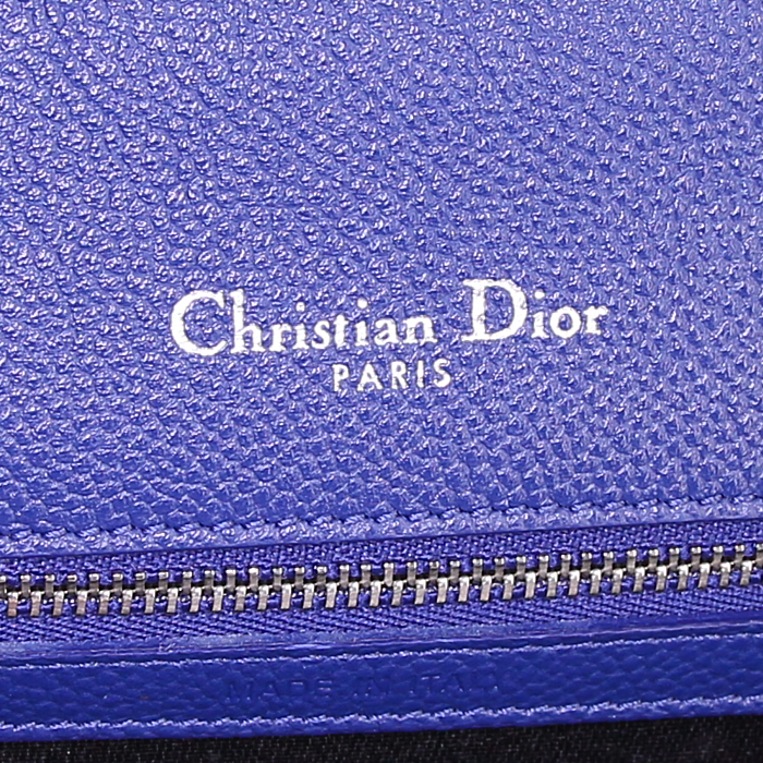 Bolso bandolera Dior Diorama en cuero granulado azul real - Detail D4