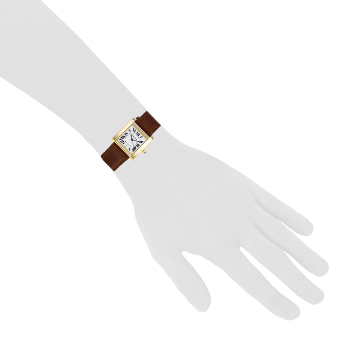 Cartier Tank Française watch in 18k yellow gold Ref:  1840 Circa  1990 - Detail D1