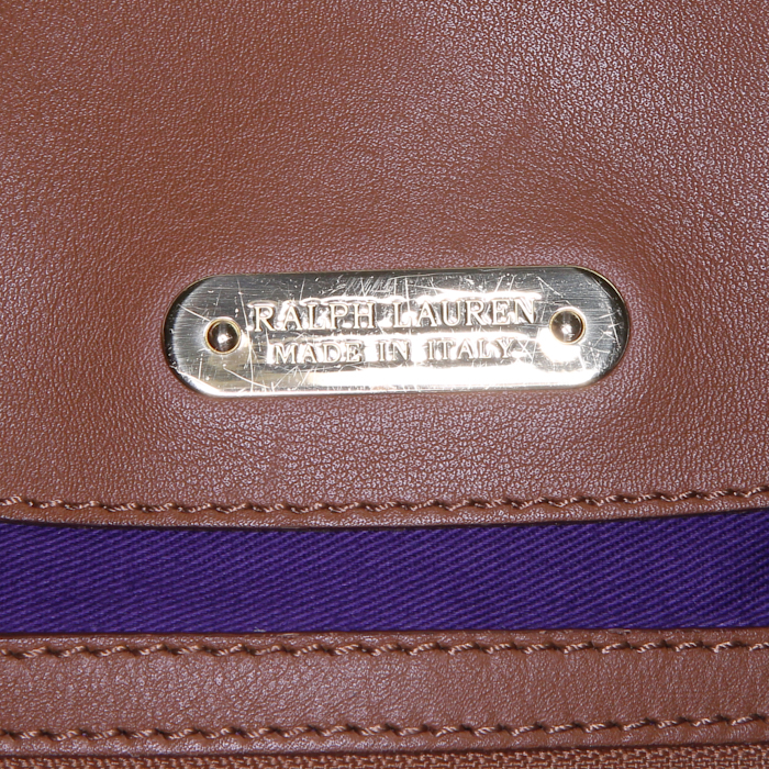 Ralph Lauren handbag in brown leather - Detail D4