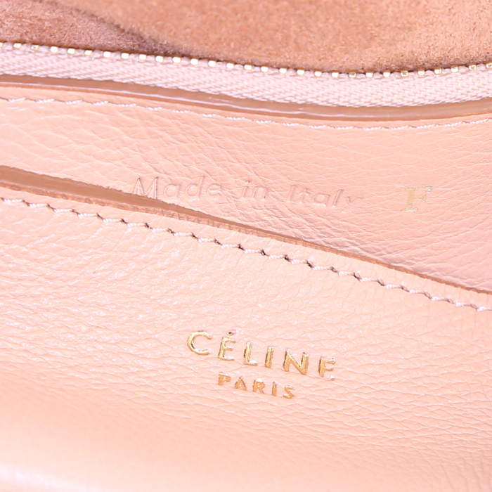 Sac à main Celine Blade en cuir beige-rosé - Detail D3