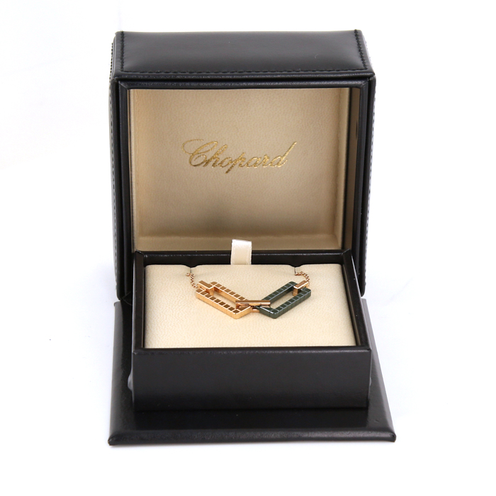 Collana Chopard Rihanna Loves Chopard in oro rosa e ceramica verde - Detail D2