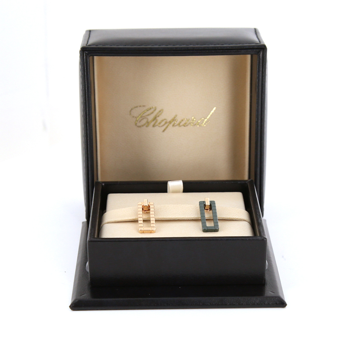 Chopard Rihanna Loves Chopard earrings in pink gold and ceramic - Detail D2