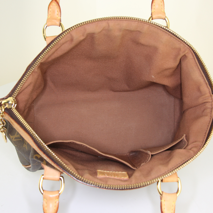 Louis Vuitton Tivoli handbag in brown monogram canvas and natural leather - Detail D2
