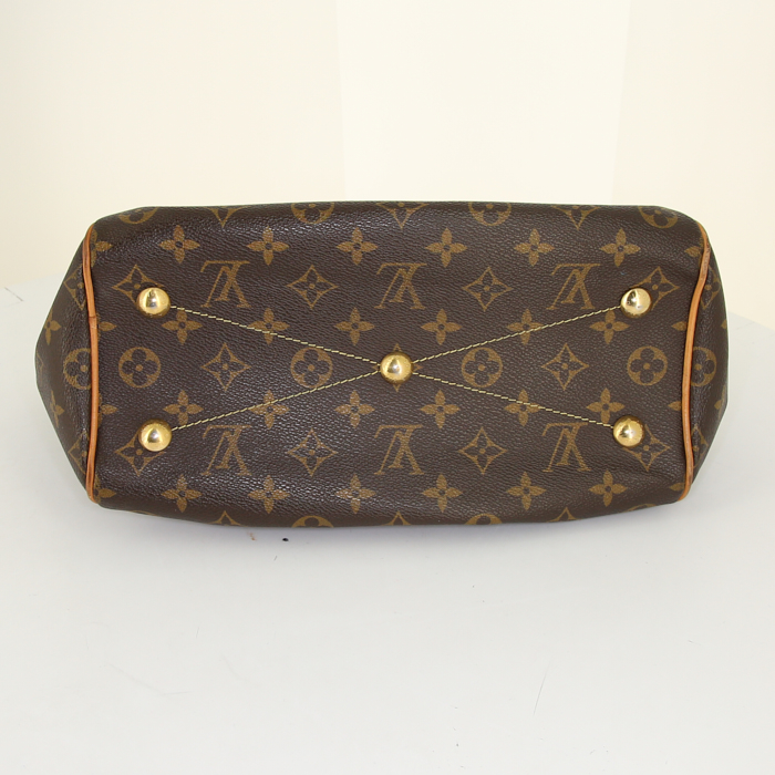 Louis Vuitton Tivoli handbag in brown monogram canvas and natural leather - Detail D4