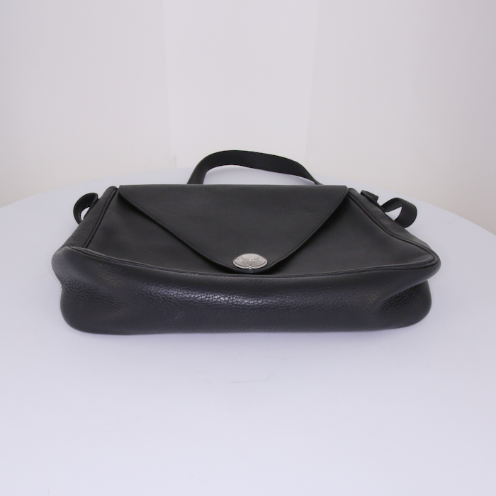 Borsa Hermes Christine in pelle martellata nera - Detail D4