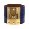Hermès Extrême cuff bracelet in alligator and gold plated - 00pp thumbnail