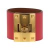 Hermès Extrême size S cuff bracelet in gold plated and leather - 00pp thumbnail