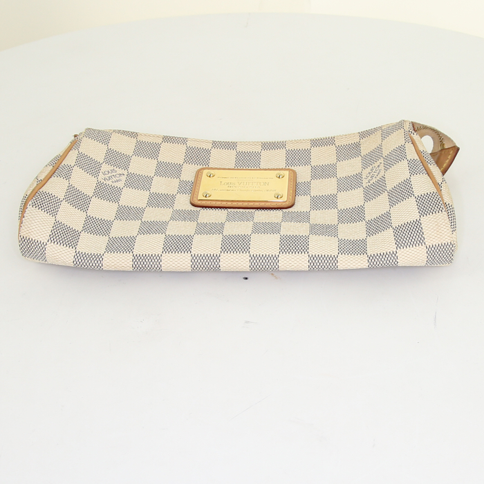 Bolso bandolera Louis Vuitton Eva en lona a cuadros azul celeste y cuero natural - Detail D5