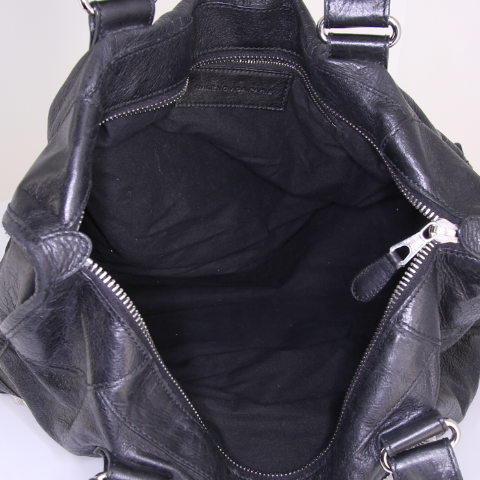 Balenciaga Work large model handbag in black leather - Detail D2